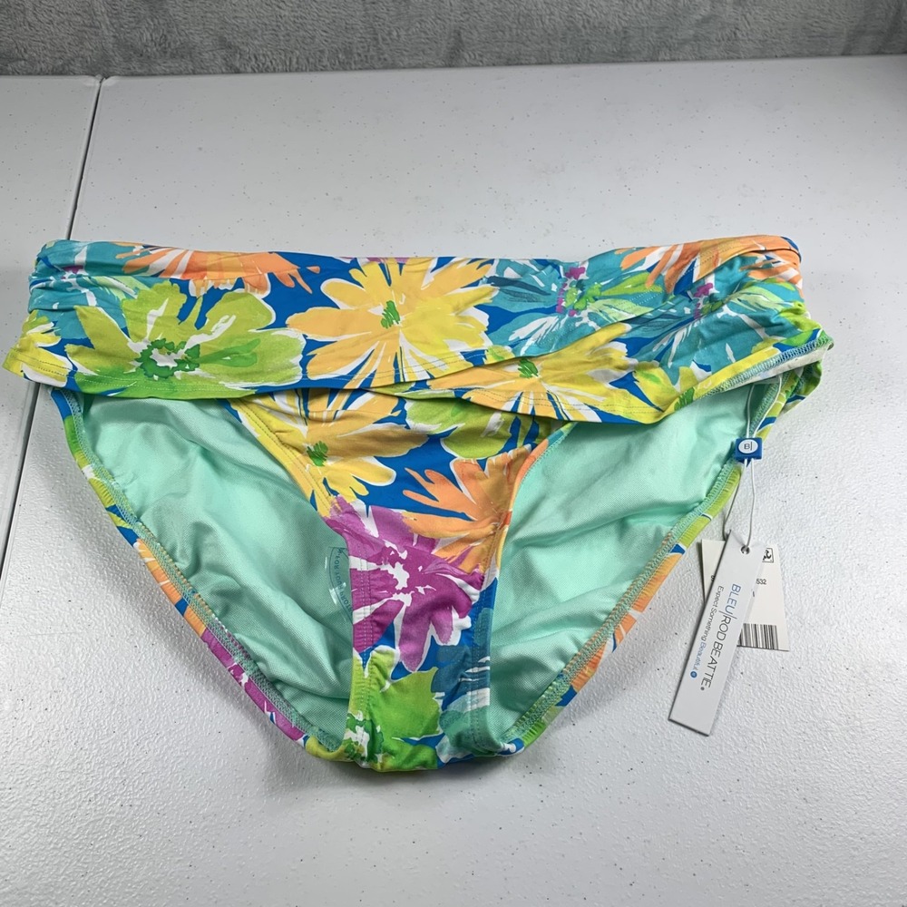 Bleu Rod Beattie Women's Sarong Hipster Swim Bottoms Size 14 Multi Floral NWT